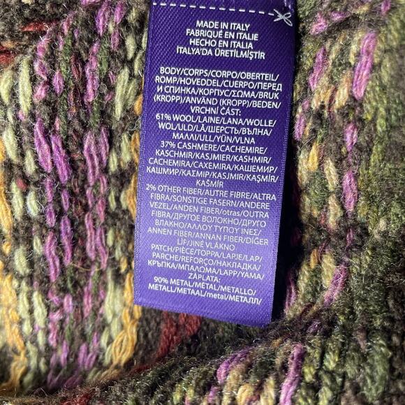 Ralph Lauren Collection Wool Sweater L Fair Isle Crest Cashmere Turtleneck $2490 - Picture 8 of 15